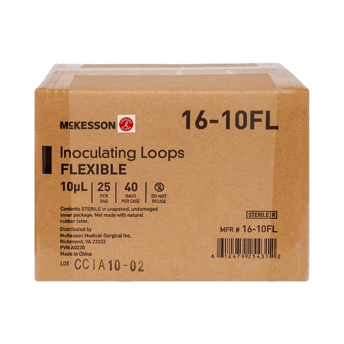 MON1175309CS - McKesson - McKesson Inoculating Loop 10 -&micro;L High Impact Polystyrene Integrated Handle Sterile, 1000/CS