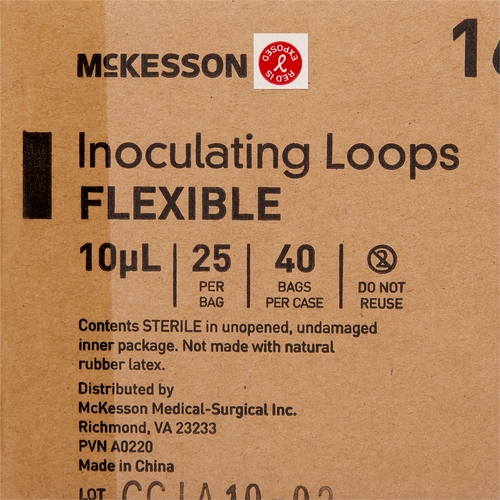 MON1175309CS - McKesson - McKesson Inoculating Loop 10 -&micro;L High Impact Polystyrene Integrated Handle Sterile, 1000/CS