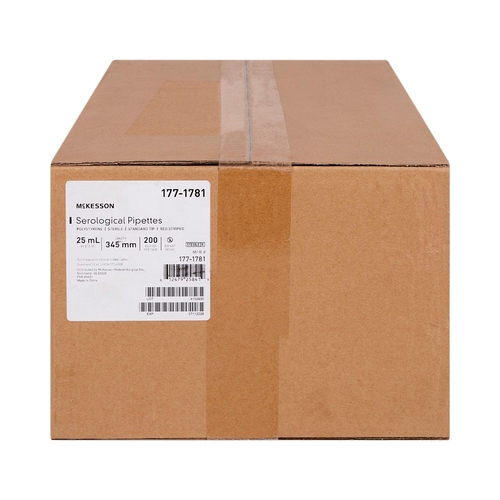MON1176008CS - McKesson - Serological Pipette 25 mL 0.2 mL Graduation Increments / 10 mL Negative Graduations Sterile, 200/CS