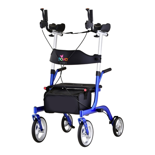MON1177939EA - Nova Ortho-Med - 4 Wheel Rollator PHOENIX RISE UP Blue Adjustable Height / Folding Aluminum Frame, 1/EA