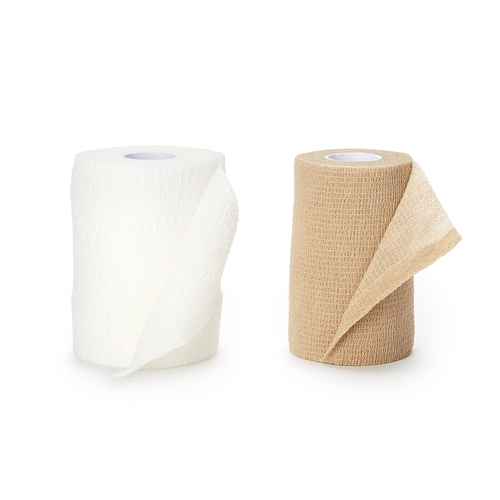 MON1178931EA - Dermarite - 2 Layer Compression Bandage System FlexPress2 4 Inch X 7-1/10 Yard / 4 Inch X 8-9/10 Yard Standard Compression Self-adherent Closure Tan / White NonSterile, 1/EA