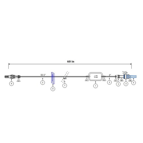 MON1179729CS - ICU Medical - ICU Medical IV Extension Set ICU Small Bore 60 Inch Tubing With Filter