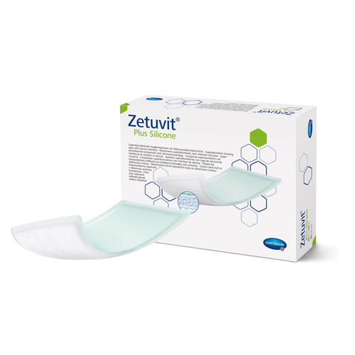MON1181540EA - Hartmann - Hartmann Super Absorbent Dressing Zetuvit Plus Silicone Non-Bordered Nonadhesive 8 X 10 Inch Rectangle, 1 Each