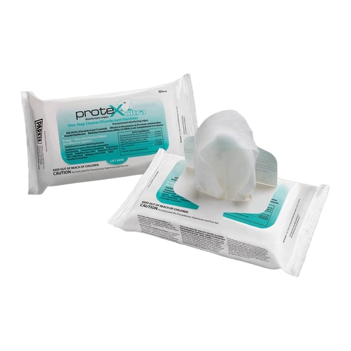 MON1181627BX - Parker Labs - Parker Labs Protex Ultra Surface Disinfectant Cleaner Premoistened Manual Pull Wipe 60 Count Soft Pack Lemon Scent NonSterile, 12/BX