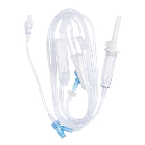 SafeDay 24 Hour Primary IV Administration Set SafeDay 24 Hour 15 Drops / mL  Drip Rate 104 Inch Tubing 3 Ports, 50/CS - B. Braun 352643 CS - Betty Mills