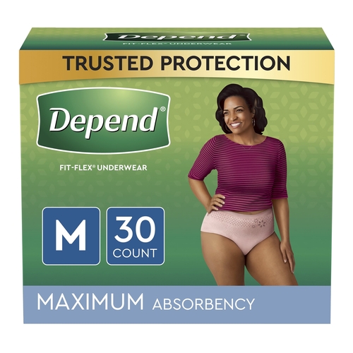 Depend FIT-FLEx Female Adult Absorbent Underwear Pull On with Tear Away  Seams Medium Disposable Heavy Absorbency, 60 EA/CS - Kimberly Clark  Professional 53742 CS - Betty Mills