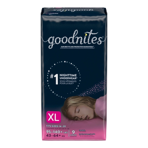 GoodNites Female Youth Absorbent Underwear GoodNites® Pull On with Tear  Away Seams Size 6 / X-Large Disposable Heavy Absorbency, 36/CS - Kimberly  Clark Professional 53382 CS - Betty Mills