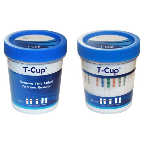 MON1185019CS - Wondfo - Wondfo Drugs of Abuse Test Kit T-Cup AMP, BAR, BUP, BZO, COC, mAMP/MET, MDMA, MOP, MTD, OXY, PCP, THC (CR, pH, SG) 25 Tests CLIA Waived
