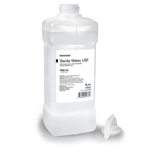 MON1185173CS - McKesson - McKesson Respiratory Therapy Solution Sterile Water Solution Bottle 1,000 mL, 12/CS