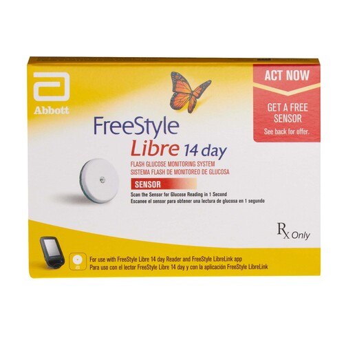 MON1186229CS - Abbott Point of Care - Continuous Blood Glucose System FreeStyle&reg; Libre 14 Day 1 Second Results No Coding Required, 24/CS