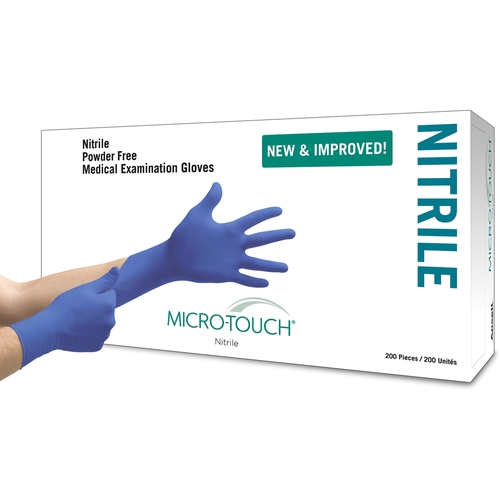 Microflex Medical Exam Glove MICRO-TOUCH Small NonSterile Nitrile Standard  Cuff Length Textured Fingertips Blue Chemo Tested, 1000/CS