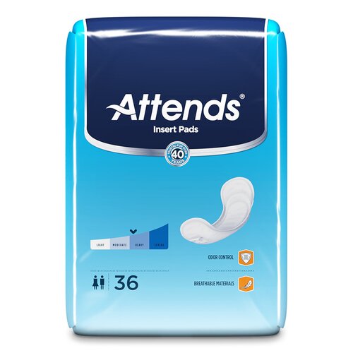 MON1186543CS - Attends - Attends Incontinence Liner Attends&reg; Insert Pad 18-3/4 Inch Length Moderate Absorbency Polymer Core One Size Fits Most Adult Unisex Disposable, 144/CS