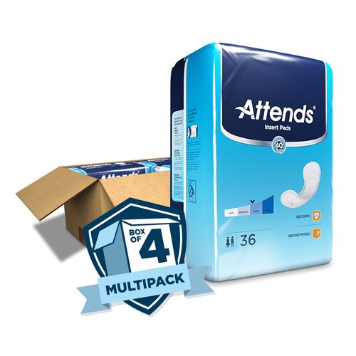 MON1186543CS - Attends - Attends Incontinence Liner Attends&reg; Insert Pad 18-3/4 Inch Length Moderate Absorbency Polymer Core One Size Fits Most Adult Unisex Disposable, 144/CS