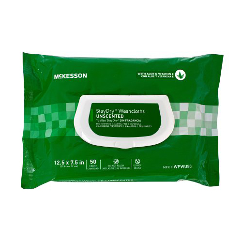 StayDry Personal Wipe StayDry Soft Pack Aloe / Vitamin E Unscented 50