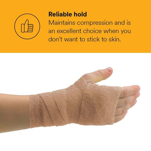 MON1190016CS - Solventum Corporation - Solventum Corporation Cohesive Bandage 3M Coban NL 2 Inch X 2 Yard Self-Adherent Closure Tan NonSterile Standard Compression