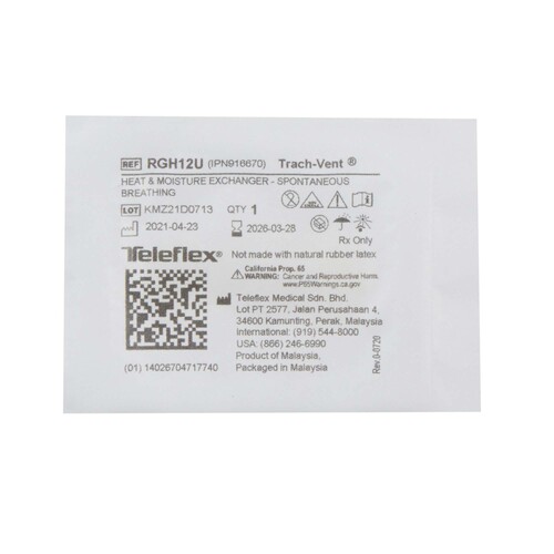 MON1190310CS - Teleflex_Medical.GIF - Teleflex_Medical.GIF Heat and Moisture Exchanger - Trach Trach-Vent 32.42, Vt = 0.5 L 1.17 @60 LPM