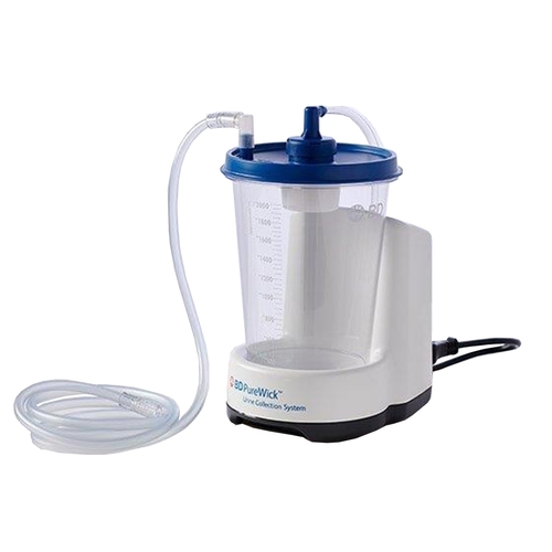 MON1190914CS - Bard Medical - Bard Medical Urine Collection System PureWick Suction Pump, 2000 mL Collection Canister with Lid, Pump Tubing, Collector Tubing, Elbow Connector, 2 Privacy Covers, Power Cord