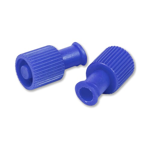 MON1194221BX - McKesson - McKesson Dual Function Syringe Cap Blue, Dual Capacity, Sterile