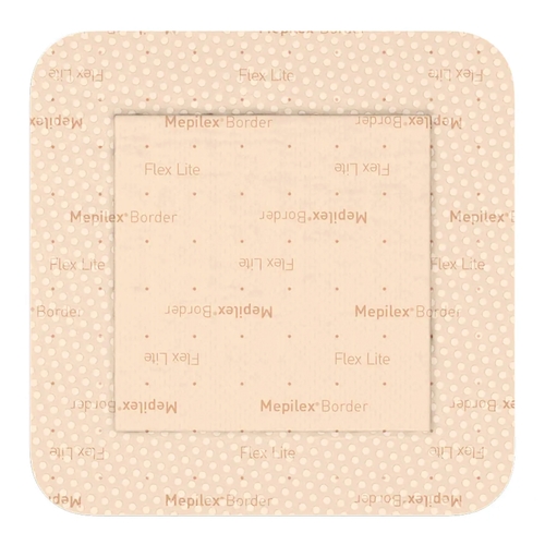 MON1195998CS - Molnlycke Healthcare - Molnlycke Healthcare Silicone Foam Dressing Mepilex Border Flex Lite 6 X 6 Inch Square Adhesive with Border Sterile, 50/CS