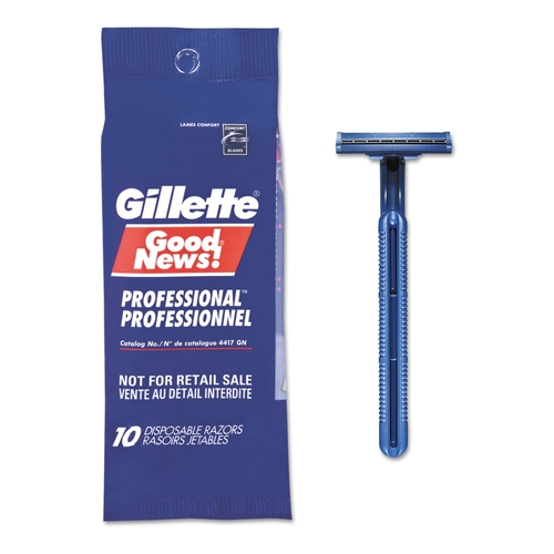 MON1198656PK - Procter & Gamble - Personal Razor with Lubricating Strip Gillette Good News Single Edge Twin Blade NonSterile Disposable