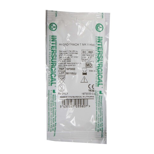 MON1200051CS - Intersurgical - Intersurgical Heat and Moisture Exchanger-Trach Hydro-Trach T range 13.2 mg H2O / L @ 500 VT 0.41 cm H20 @ 30 LPM
