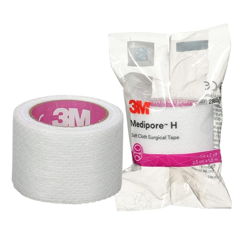 Medipore H Medical Tape 3M Medipore H Perforated Soft Cloth 1 Inch X 2 Yard  White NonSterile, 72/CS - 3M 2860S-1 CS - Betty Mills