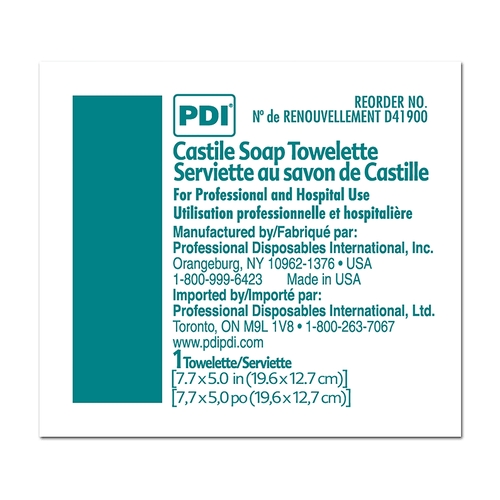 MON120257CS - PDI - PDI Personal Wipe PDI Individual Packet Coconut Oil-Based Soap Solution, 1000 EA/CS