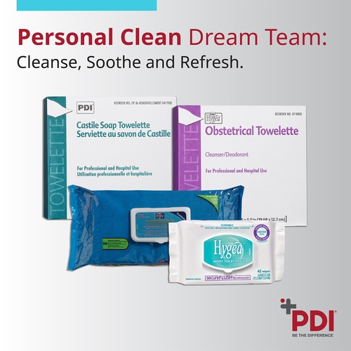MON120257CS - PDI - PDI Personal Wipe PDI Individual Packet Coconut Oil-Based Soap Solution, 1000 EA/CS