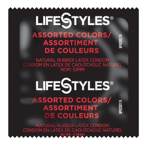 MON1206382CS - Sxwell - Condom Lifestyles Assorted Colors Lubricated One Size Fits Most 1,008 per Case, 1/CS