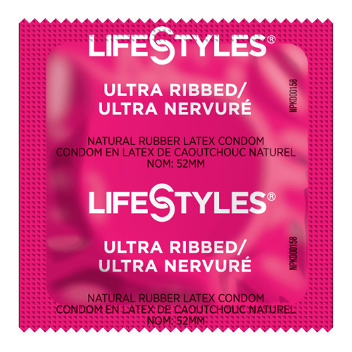 Lifestyles Ultra Ribbed Lubricated Latex Condom Case - Betty Mills