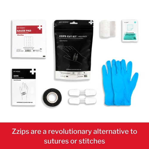 MON1207747EA - MyMedic - Med Packs Zzips First Aid Kit for Cuts, Lacerations in Portable Pouch, 1/EA