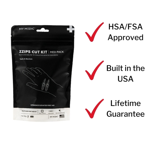 MON1207747EA - MyMedic - Med Packs Zzips First Aid Kit for Cuts, Lacerations in Portable Pouch, 1/EA