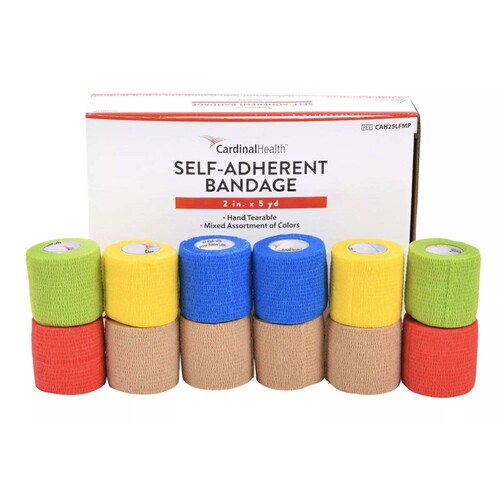 MON1211014CS - Cardinal - Cardinal Cohesive Bandage 2 Inch X 5 Yard Self-Adherent Closure Assorted Colors NonSterile Standard Compression