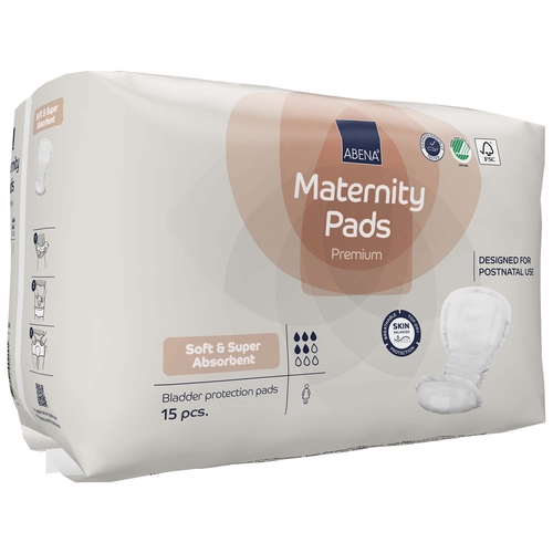 MON1218243CS - Abena - Bladder Control Pad, Maternity, 8" X 17", Moderate Absorbency, Fluff / Polymer Core, One Size Fits Most, 270 EA/CS