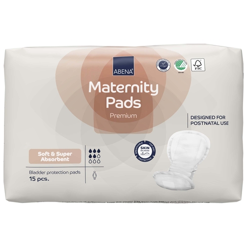 MON1218243CS - Abena - Bladder Control Pad, Maternity, 8" X 17", Moderate Absorbency, Fluff / Polymer Core, One Size Fits Most, 270 EA/CS