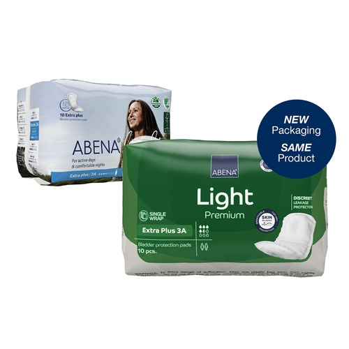MON1218259CS - Abena - Bladder Control Pad Abena Premium Light Extra Plus 4.3 X 12.9 Inch Moderate Absorbency Fluff / Polymer Core Size 3A, 200 EA/CS