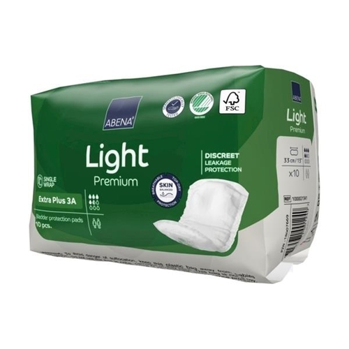 MON1218259CS - Abena - Bladder Control Pad Abena Premium Light Extra Plus 4.3 X 12.9 Inch Moderate Absorbency Fluff / Polymer Core Size 3A, 200 EA/CS