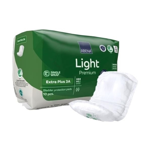MON1218259CS - Abena - Bladder Control Pad Abena Premium Light Extra Plus 4.3 X 12.9 Inch Moderate Absorbency Fluff / Polymer Core Size 3A, 200 EA/CS