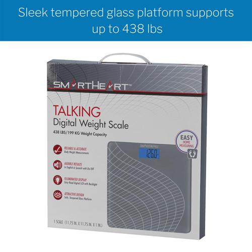 MON1218868CS - Veridian Healthcare LLC - Veridian Healthcare LLC Floor Scale Veridian Digital Display 438 lbs. / 199 kg Capacity Gray Battery Operated