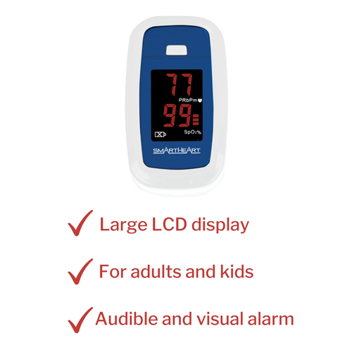 MON1218872CS - Veridian Healthcare LLC - Veridian Healthcare LLC Fingertip Pulse Oximeter SmartHeart Adult, 48 per Case