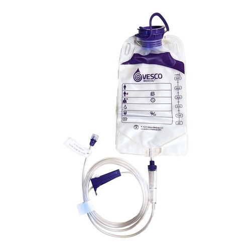 MON1220222CS - Vesco Medical - Vesco Medical Gravity Feeding Bag Set with ENFit Connector 500 mL