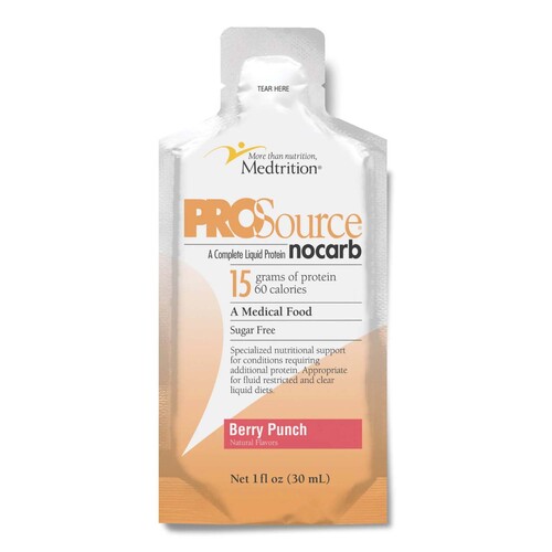 MON1223291CS - Medtrition - Medtrition Oral Supplement ProSource NoCarb Berry Punch Flavor Liquid 1 oz. Pouch
