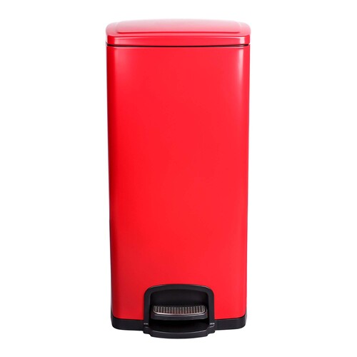 MON1223682CS - McKesson - McKesson Trash Can 32 Quart / 8 gal. Red Metal Square