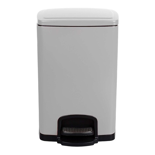 MON1223684CS - McKesson - McKesson Trash Can 20 Quart / 5 gal. White Metal Square