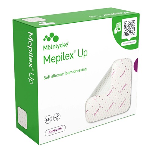 MON1226032EA - Molnlycke Healthcare - Molnlycke Healthcare Foam Dressing Mepilex Up 8 X 8 Inch Without Border Without Film Backing Silicone Adhesive Square Sterile