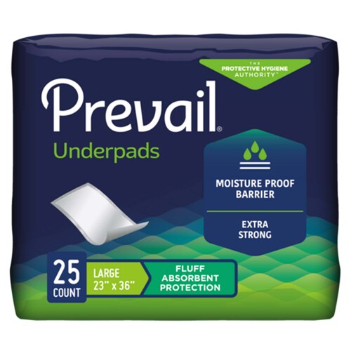 MON1227006CS - First Quality - First Quality Disposable Underpad Prevail&reg; 23 X 36 Inch Fluff Light Absorbency