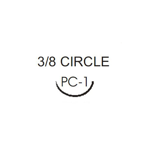 MON122701BX - J & J Healthcare Systems - Nonabsorbable Suture with Needle Ethilon&trade; Nylon PC-1 3/8 Circle Precision Conventional Cutting Needle Size 5 - 0 Monofilament