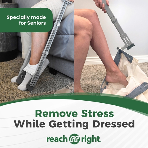 MON1228764CS - Easy To Use Products LLC - Easy To Use Products LLC Reach Right Tool - Sock Aid, Shoe Horn/Remover, Dressing Hook, 34" Length, (8/CS)