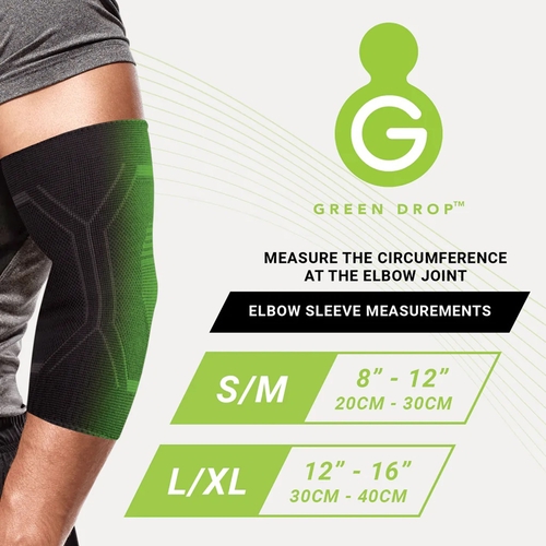 MON1230635EA - Green Drop - Green Drop Compression Elbow Sleeve, Black, Large/XL, 1/EA