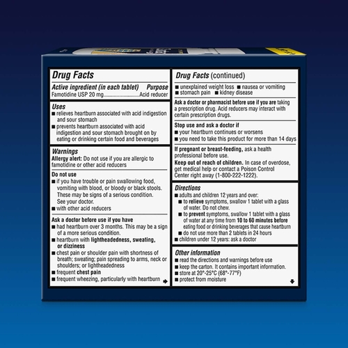 MON1230702BT - Sanofi Pasteur - Antacid Zantac 360&deg;&reg; Maximum Strength 20 mg Strength Tablet 50 per Bottle